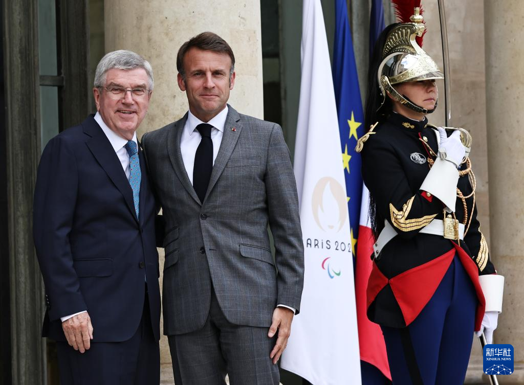  巴黎奧運會｜法國總統馬克龍會見國際奧委會主席巴赫